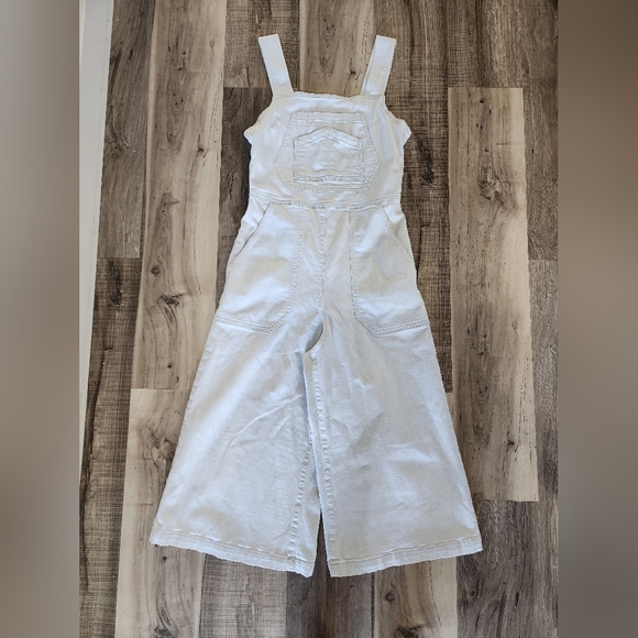 Women's White Denim Jumpsuit - Picture 1 of 9
